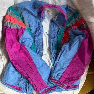 80s Vintage Kids Jacket Sz 14 (can fit XS women's frame) | Parachute Material